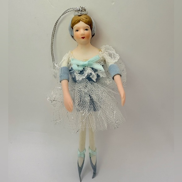 Vintage Porcelain Ballerina Christmas Ornament 7” Tall - Picture 1 of 4